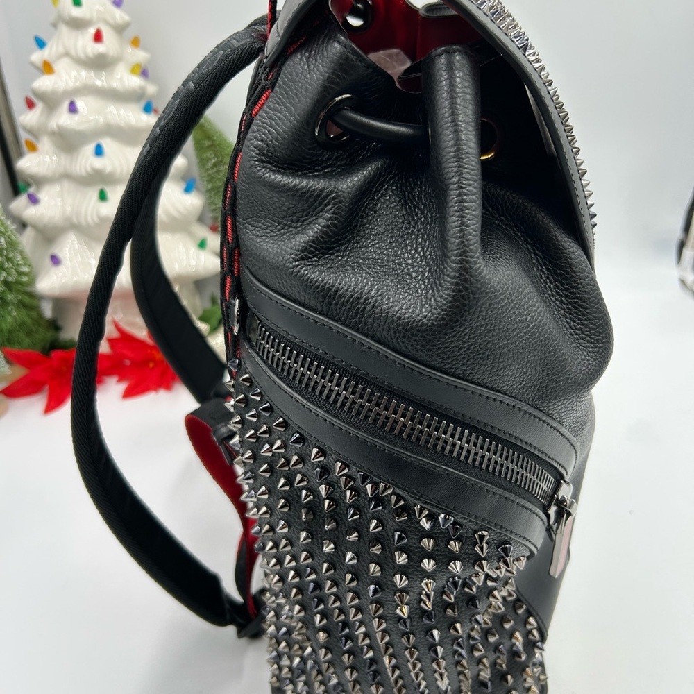 Unisex, Christian Louboutin, EXPLORAFUNK, black calf, leather backpack spiked - Picture 14 of 16